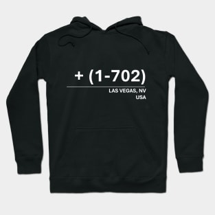 Las Vegas, NV Area Code 702 Contact Design (white) Hoodie